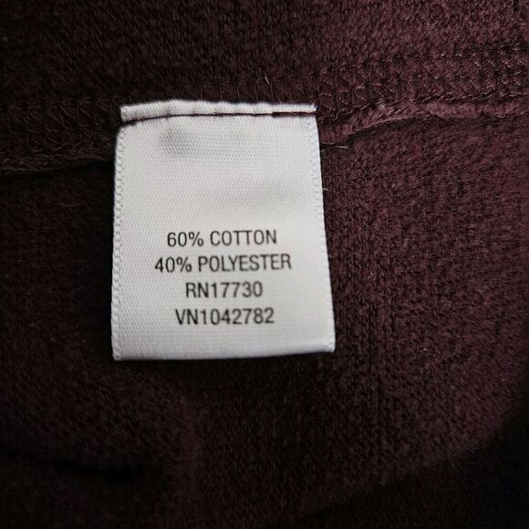 Converse One Star Collared Sweatshirt Burgundy Womens Size L - Picture 7 of 9